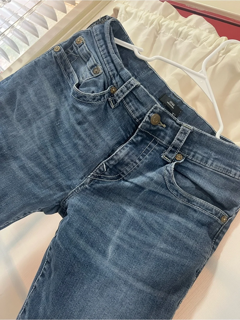 Men’s True Religion Light Blue Denim Jeans with Black Label